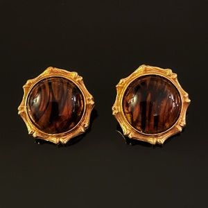✨Stunning VTG Italy Amber Retro Clip On Earrings